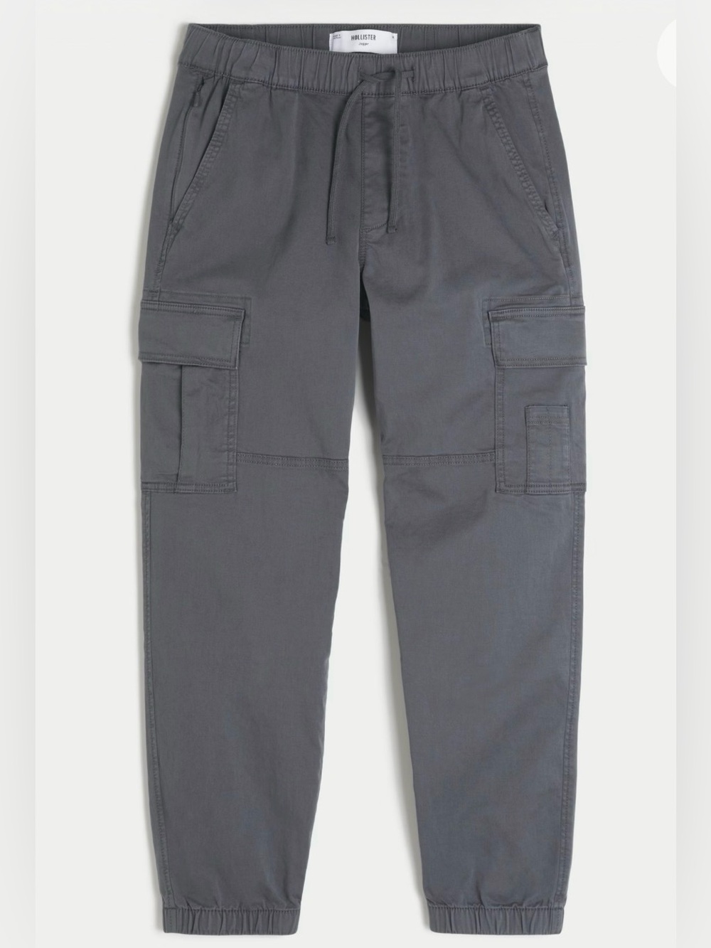 Hollister Gray Cargo Joggers with Drawstring Waist